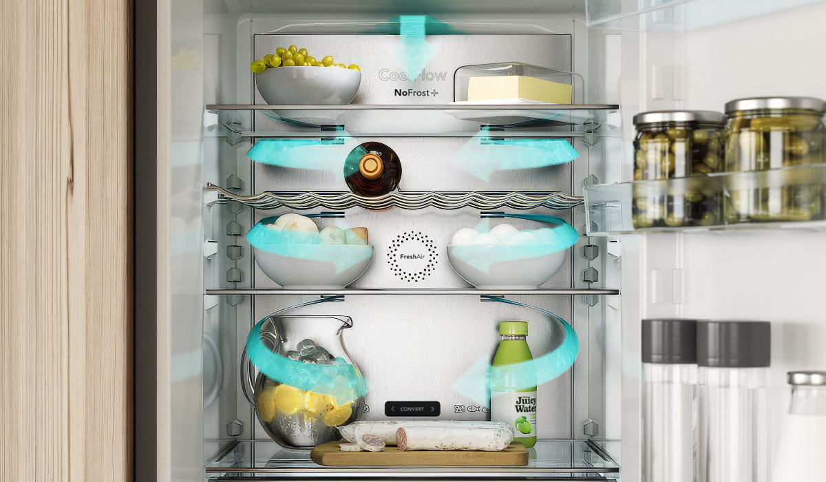 Перемещение воздуха внутри камеры холодильника Asko